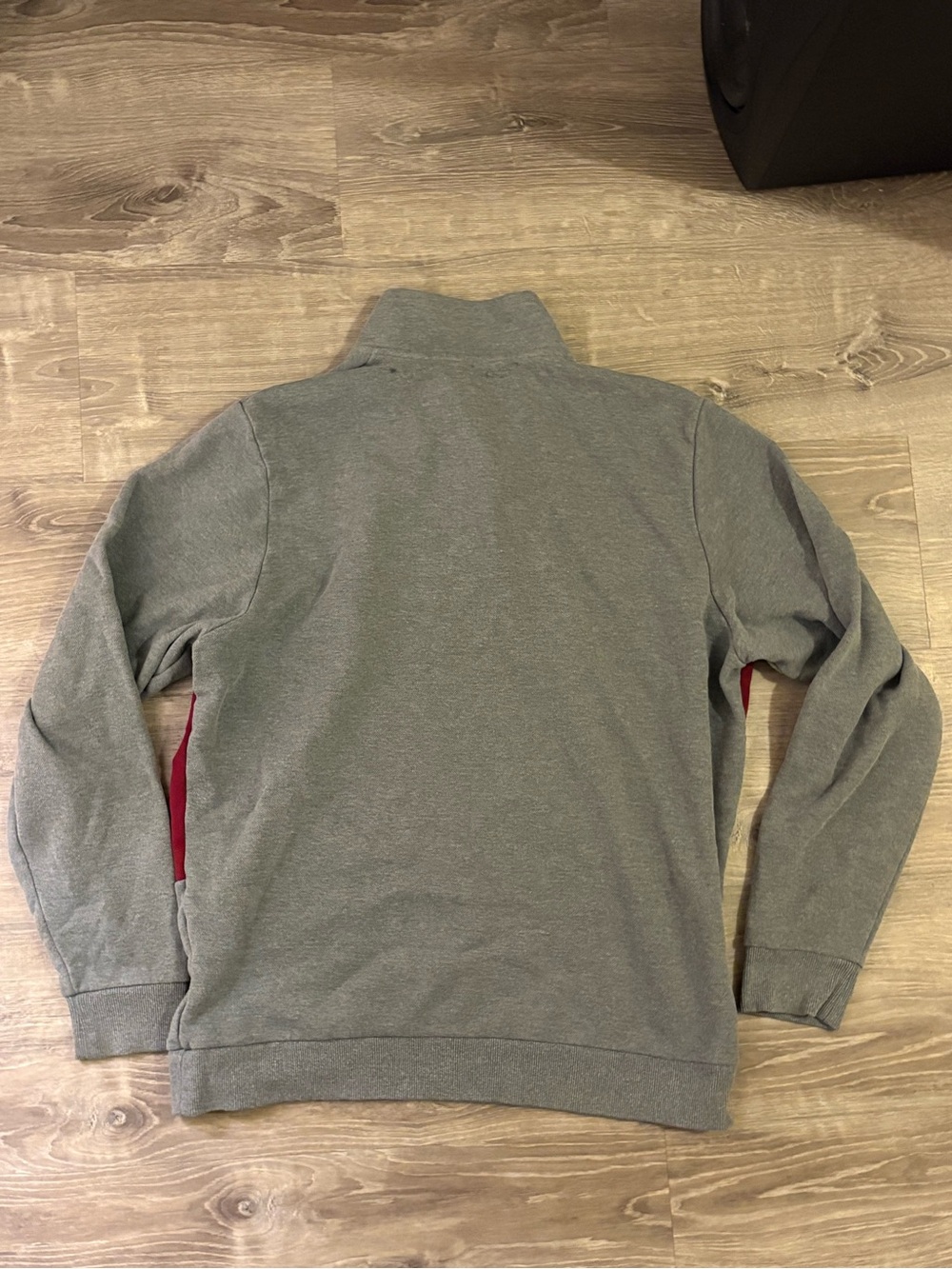 Men's Grey Under Armour Quarter-Zip Sweater with Red Accents